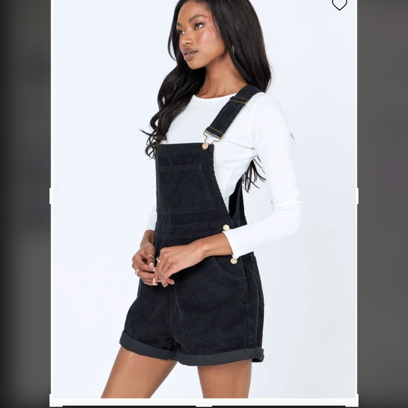 Princess Polly Jeans Princess Polly Black Kacey Corduroy Overalls